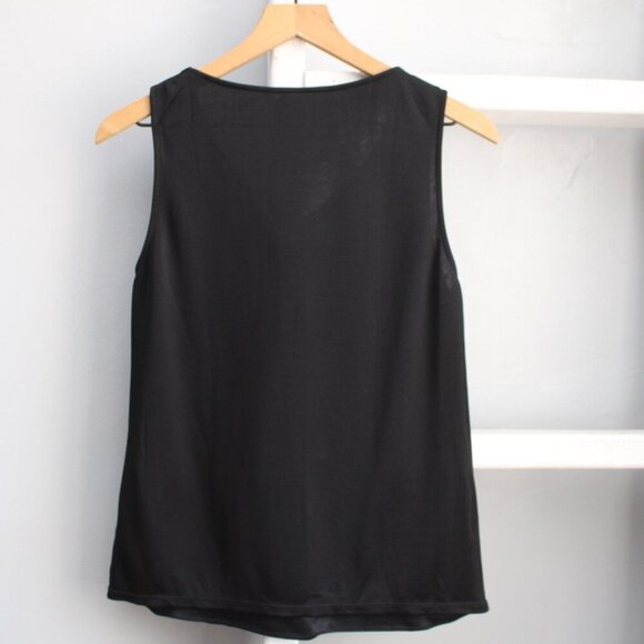 Emporio Armani Women's Black V-Neck Tank Top Size 44 IT/ Medium US - Picture 2 of 5